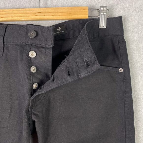 Adriano Goldschmied Mens 31R The Tellis Modern Slim Jeans Black Denim Button Fly - Picture 4 of 12